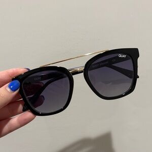 Quay Australia Black Sunglasses with Gold Bridge